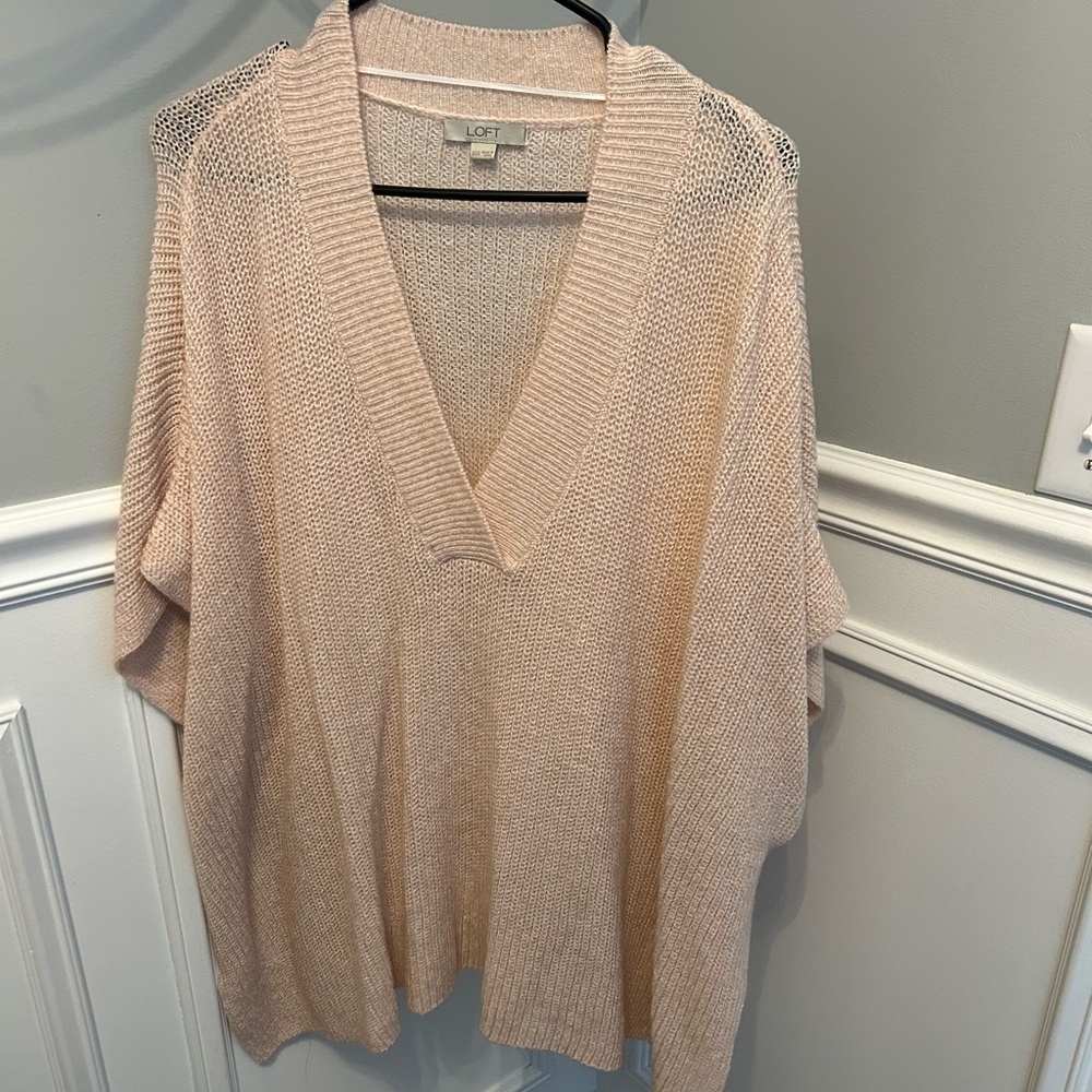 Pink LOFT poncho worn once